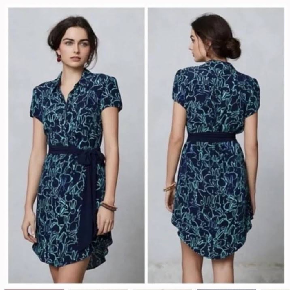 Anthropologie Maeve belted dress, Size 10